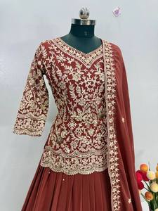 Lunching New Designer Wear Heavy Chine Sequence Work <b>Top</b> With Lehengas - Product Image 5