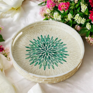 Bandeja MOP de PERFECT ENTERPRISES con Incrustaciones Intrincadas de Madreperla, Decoración Elegante para su Sala de Estar - Product Image 2