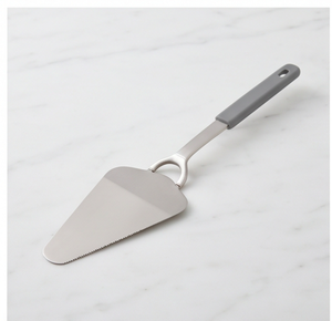 Juego de espátulas para pastel de metal plateado con elegantes mangos de acrílico, espátula y cuchillo para uso en ceremonias de boda - Product Image 3