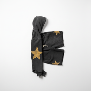 Custom Men's Red Vintage Washed Breathable Winter Patch Zip Hoodie Shorts <b>Set</b> Heavyweight Cotton Streetwear OEM Private Label - Product Image 5