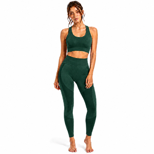 <b>Women's</b> Athletic Wear Seamless Yoga Outfit <b>Compression</b> Leggings Support Sports Bra Wholesale Activewear Factory OEM - Product Image 1