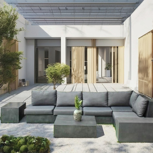Wholesaler Lightweight concrete <b>sofa</b> patio <b>sofa</b> <b>bed</b> set for Villa Resort Balcony Patio Living Room Use - Product Image 2