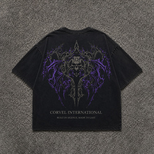 <b>Gothic</b> Skulls Graphic <b>T</b>-<b>Shirt</b> for Men Oversized Cotton Tee with DTG Artwork men's <b>shirts</b> Short Sleeves Casual Streetwear Style - Product Image 3