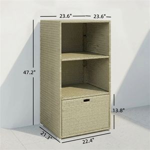 Portasciugamani da piscina con armadietto e ripiano per organizzare il tuo spazio esterno - Product Image 6