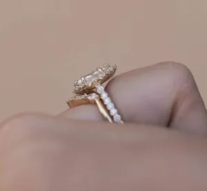 Luxury Moissanite Engagement <b>Ring</b> 925 Sterling Silver Wedding <b>Ring</b> for Women Elegant Diamond Style - Product Image 3