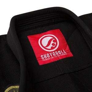 BJJ Gi for Cut for Batch 136 Competitor Retro Uniform Lightweight Breathable Quick Dry Black with <b>Red</b> Combination - Product Image 6