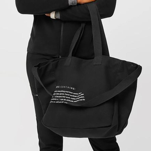 Custom Logo Eco-Friendly Recycled <b>Plain</b> Cotton <b>Canvas</b> Shopping Tote <b>Bag</b> with Zipper Pocket - Product Image 3