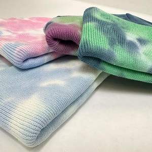 WOMEN <b>Tie</b> Dye Winter Beanies Hat Custom logo Embroidery Label Rib Beanies for <b>Men</b> Women and Kids - Product Image 3