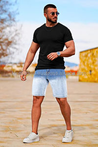 Premium Quality Men Denim Jeans Short Breathable Wholesale Fitness <b>spray</b> washed Short With Both Sides Pockets Outdoor Wear - Product Image 5