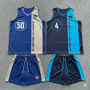 REXFIT SPORTS Custom Basketball Jersey Shorts Set Sublimated V-Neck Breathable Mesh Unisex Adult Team Wear - Product Image 4