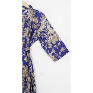 Kimono en coton indien à motifs imprimés pour femmes, robe de chambre, tenue de resort, vêtement de nuit, robe de printemps pour femmes - Product Image 4