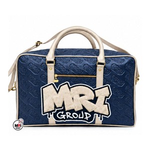 Custom Logo Wholesale MRI GROUP PU Duffel <b>Bags</b> Navy Blue Embossed Logo Weekender <b>Travel</b> <b>Bags</b> with Zipper Closure Durable Design - Product Image 1