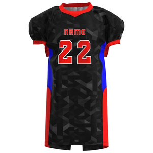 Camiseta de Fútbol Americano Negra Personalizable con Cuello en V, Manga Corta, Impresión Sublimada y Absorción de Humedad para Hombre - Product Image 1
