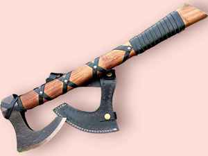 Jahangir Enterprise Viking Raven Tomahawk, Hacha Artesanal Industrial con Mango de Madera de Palisandro y Hoja de Acero al Carbono para Camping y Caza - Product Image 2