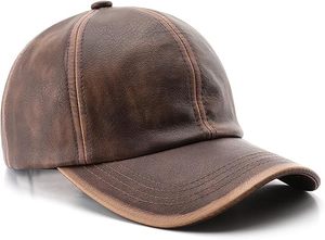 OEM Genuine Leather Baseball <b>Cap</b> Adjustable Dad <b>Hat</b> Custom Embroidery - Product Image 2