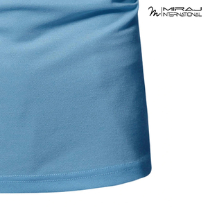เสื้อโปโลสีฟ้าอ่อน คอลเลคชั่นฤดูร้อน ผ้าฝ้ายคุณภาพดี ระบายอากาศได้ดี ทรงคลาสสิค พรีเมียม ตัดเย็บด้วยมือ ดีไซน์โดดเด่น คอเสื้อแต่งขอบ - Product Image 4