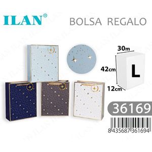 Borsa Regalo ILAN con Stampa a Caldo in Oro, Misura L, Decorazione per Feste - Product Image 3