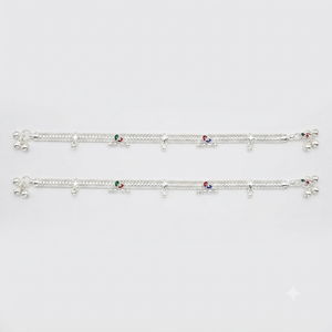 DIVYORO Bracelet de cheville traditionnel en argent Ghungroo - Product Image 1
