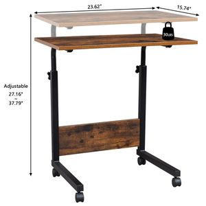 Adjustable P2 15MM Chipboard and Steel Side Table Rolling Height Computer Desk with Baffle - Product Image 5