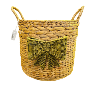 Round Eco-Friendly Water Hyacinth Storage <b>Basket</b> with Handles (HS 4161/2)-Flexible Design <b>for</b> Fruit & Shopping Use - Product Image 1