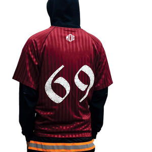 Camiseta Deportiva a Rayas Rojas Estilo Jersey de Fútbol Americano para Hombre, Personalizable con Estampado de Equipo, Ligera, Transpirable, Fabricante OEM al por Mayor - Product Image 5