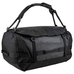 Bolsa de lona impermeable negra resistente para viajes, deportes y gimnasio, de gran capacidad, tipo Weekender, con correas de cincha robustas y cierre de solapa. - Product Image 3