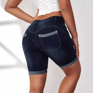 Shorts en jean pour femmes, style décontracté, simples, de qualité supérieure, vente en gros OEM, shorts en jean pour femmes avec logo personnalisé - Product Image 3