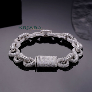 Pulsera de Cadena de Moissanita, Plata 925 con Baño de Rodio, Micro Pavé, Diseño de Eslabones de Lujo Unisex - Product Image 5