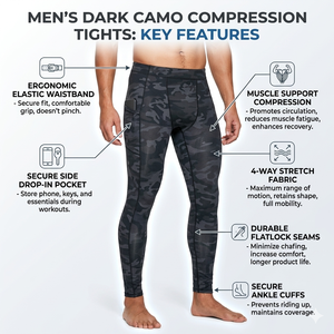 Collants de compression pour hommes de haute qualité, séchage rapide, respirants, pour la course, la gym, le fitness, les entraînements, personnalisables - Product Image 3