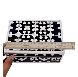 Boîte à bijoux artisanale en os incrusté, motif floral marocain, écologique, pour rangement décoratif, décoration de table, nouvel an - Product Image 5