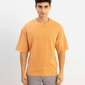 T-shirts amples et courts pour hommes en coton 100% écologique, respirants et à séchage rapide, en tissu peigné, personnalisables avec lettres, pour l'été - Product Image 3