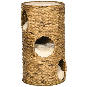 Casa per Gatti a 3 Piani Beige, Torre per Gatti da Interno con Cuscini Rimovibili, Arredamento per Animali Domestici - Product Image 1
