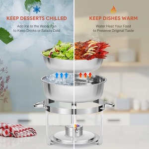 ชุดอุ่นอาหารบุฟเฟ่ต์สแตนเลสทรงกลม 2 ชิ้น ราคาดีที่สุด - Product Image 2