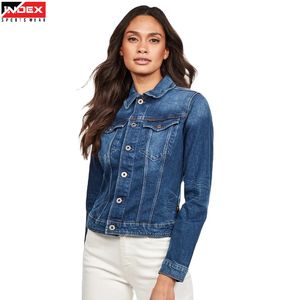 Chaqueta Vaquera para Mujer, Estilo Casual Urbano, Chaqueta de Mezclilla Azul, Calidad Premium, Corte Elegante, para Venta al Por Mayor, OEM, ODM, Suministro de Moda - Product Image 1
