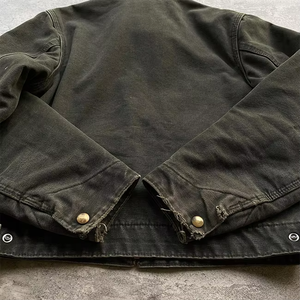Veste trench en toile pour homme avec col rabattable, fermeture éclair, coupe classique, vêtement d'extérieur - Product Image 4