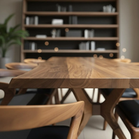 Table à manger en bois massif au design moderne, très vendue, pour la maison et l'hôtel, mobilier de restaurant commercial simple à prix de gros