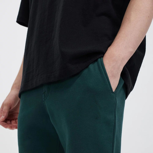 Pantalon de survêtement en coton vert foncé pour homme, taille élastique, décontracté, avec poches latérales, poids moyen, pour l'automne - Product Image 5