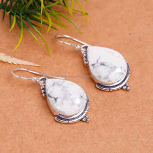 925 boucles d'oreilles en argent Sterling incroyable bijoux Vintage fait à la main élégant boucle d'oreille Top qualité pierres précieuses boucles d'oreilles cadeaux de fiançailles - Product Image 2