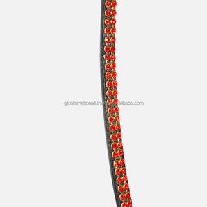 Top vente à la main deux rangées de cristaux étincelants strass bling chaîne fantaisie cuir cheval front bande en pleine tailles cob - Product Image 6