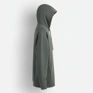 <b>Men's</b> Oversized Pullover Hoodie Charcoal <b>Grey</b> Cotton Fleece Kangaroo Pocket Drawstring Casual Streetwear Winter <b>Sweatshirt</b> - Product Image 4