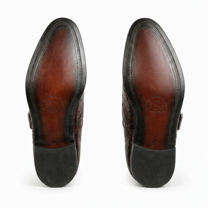 Chaussures habillées en cuir véritable à bout pointu, à double boucle, anti-perforation, antidérapantes, faites à la main, couleur personnalisée, automne/hiver - Product Image 3