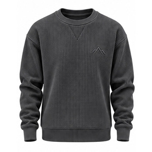 Sweat-shirt unisexe à manches longues en tricot gaufré, fournisseur de vêtements personnalisés - Product Image 1
