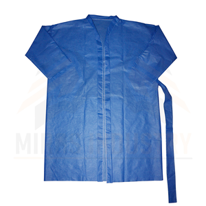 Blouse de travail unisexe bleue en polyester à manches courtes, anti-poussière - Product Image 1