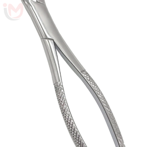 Pinzas manuales para extracción dental con agarre ergonómico y patrón en inglés para molares superiores - Product Image 4