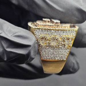 Bague de championnat unisexe personnalisable pour homme en argent 925 avec diamant Moissanite, style Hip Hop Rapper, avec initiale en relief, cadeau - Product Image 2