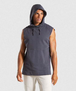 <b>Pullover</b> <b>Mens</b> Gym Fitness Tank Top Sleeveless <b>Men's</b> Hoodies Terry Fabric Plain Dyed Sleeveless Hooded Tank Top - Product Image 4