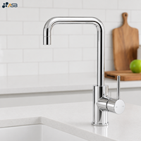 Keran Dapur Kamar Mandi Modern Satu Lubang Kuningan Premium Hitam Fungsi Air Dingin Desain Tembaga Terpasang di Dek 1 Pegangan Mudah