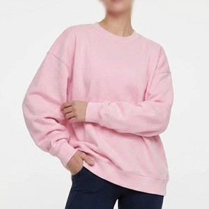 เสื้อสเวตเชิ้ตคอกลมผ้าฝ้ายเฟรนช์เทอร์รี่สำหรับผู้หญิง สวมใส่ได้ทุกวัน บริการ OEM - Product Image 5
