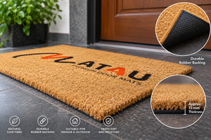 CocoMark Rustic™ Custom Logo Printed Coir Doormat <b>Large</b> <b>Outdoor</b> Natural Coir Entrance <b>Mat</b> with Rubber Backing - Product Image 4