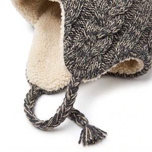 Chapeau tricoté d'hiver pour femmes |   Chapeau décontracté chaud avec cache-oreilles |   Usine de fabrication en gros OEM ODM |   Logo personnalisé |   Quantité minimale de commande faible - Product Image 4